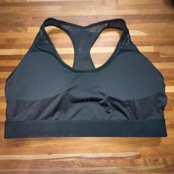 Reebok Lux Vector Medium Impact Racerback Bra black 4X - Picture 4 of 6